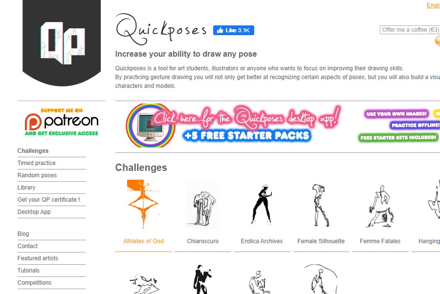 QuickPoses: Pose Library for Figure Drawing